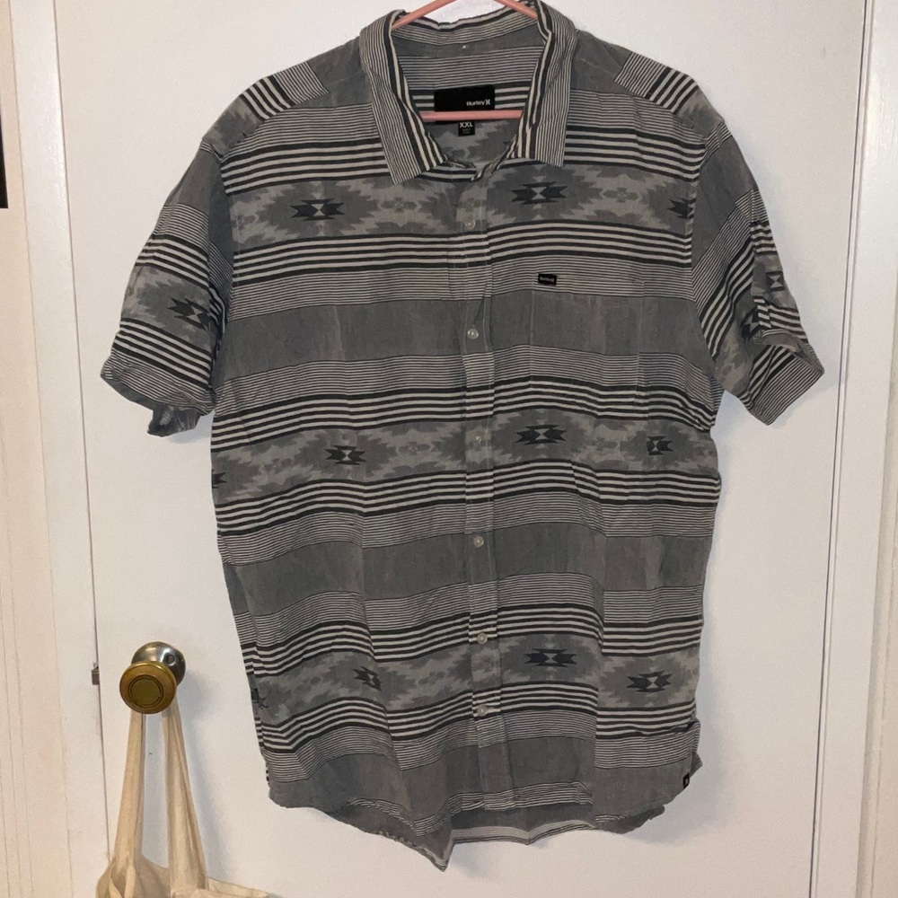 Hurley Black and Gray Western styled  Men's Shirt - XXL